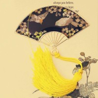 SF-3貝殼扇之黃鶯與梅（黑）